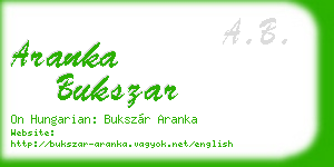 aranka bukszar business card